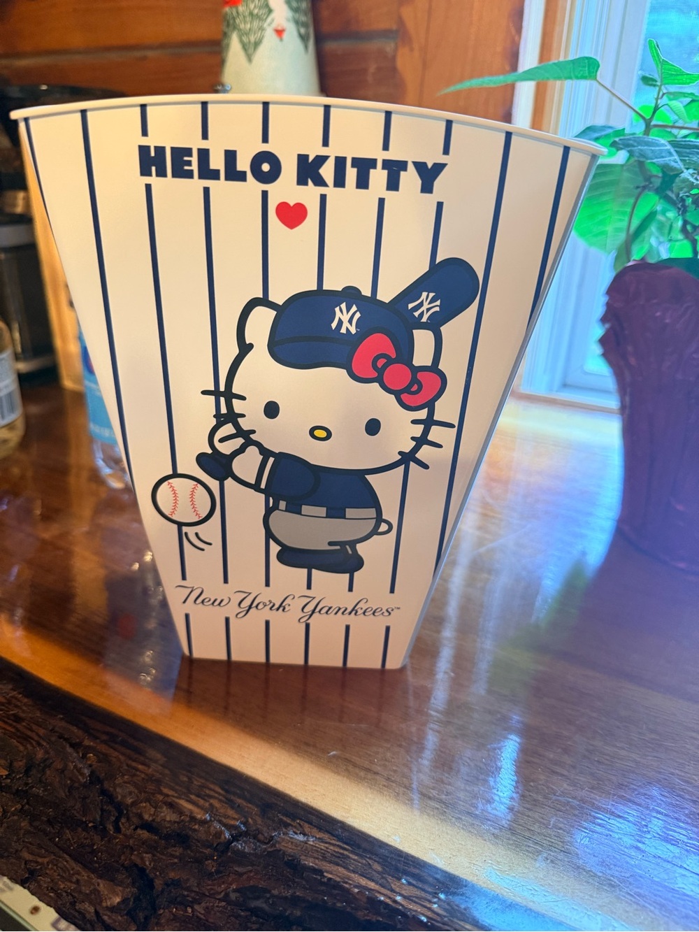 Hello Kitty Blue & White Yankees Popcorn Box